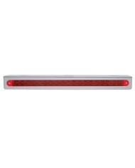 (BULK) STAINLESS STEEL LIGHT BRACKET W/ ONE 19 RED LED 12" REFLECTOR LIGHT BAR - RED LENS