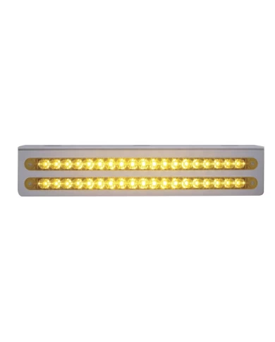 (BULK) STAINLESS STEEL 12 3/4" x 2 5/8" LIGHT BRACKET W/ TWO 19 AMBER LED 12" REFLECTOR LIGHT BAR - AMBER LENS (BULK) STAINLESS STEEL 12 3/4" x 2 5/8" LIGHT BRACKET W/ TWO 19 AMBER LED 12" REFLECTOR LIGHT BAR - AMBER LENS