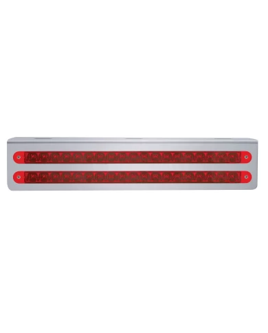 (BULK) STAINLESS STEEL 12 3/4" x 2 5/8" LIGHT BRACKET W/ TWO 19 RED LED 12" REFLECTOR LIGHT BAR - RED LENS (BULK) STAINLESS STEEL 12 3/4" x 2 5/8" LIGHT BRACKET W/ TWO 19 RED LED 12" REFLECTOR LIGHT BAR - RED LENS