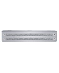 (BULK) STAINLESS STEEL 12 3/4" x 2 5/8" LIGHT BRACKET W/ TWO 19 AMBER LED 12" REFLECTOR LIGHT BAR - CLEAR LENS