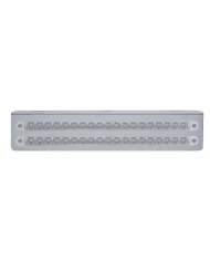 (BULK) STAINLESS STEEL 12 3/4" x 2 5/8" LIGHT BRACKET W/ TWO 19 RED LED 12" REFLECTOR LIGHT BAR - CLEAR LENS