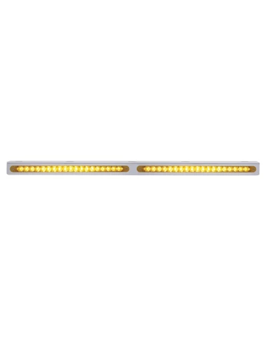(BULK) STAINLESS STEEL 25 5/16" x 1 3/8" LIGHT BRACKET W/ TWO 19 AMBER LED 12" REFLECTOR LIGHT BAR - AMBER LENS (BULK) STAINLESS STEEL 25 5/16" x 1 3/8" LIGHT BRACKET W/ TWO 19 AMBER LED 12" REFLECTOR LIGHT BAR - AMBER LENS