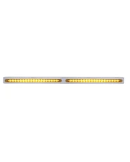 (BULK) STAINLESS STEEL 25 5/16" x 1 3/8" LIGHT BRACKET W/ TWO 19 AMBER LED 12" REFLECTOR LIGHT BAR - AMBER LENS