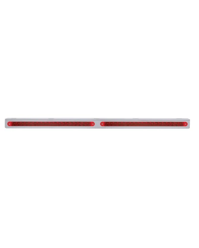 (BULK) STAINLESS STEEL 25 5/16" x 1 3/8" LIGHT BRACKET W/ TWO 19 RED LED 12" REFLECTOR LIGHT BAR - RED LENS (BULK) STAINLESS STEEL 25 5/16" x 1 3/8" LIGHT BRACKET W/ TWO 19 RED LED 12" REFLECTOR LIGHT BAR - RED LENS
