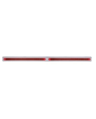 (BULK) STAINLESS STEEL 25 5/16" x 1 3/8" LIGHT BRACKET W/ TWO 19 RED LED 12" REFLECTOR LIGHT BAR - RED LENS
