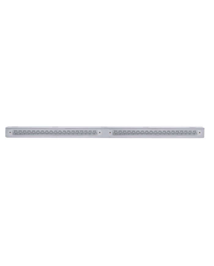 (BULK) STAINLESS STEEL 25 5/16" x 1 3/8" LIGHT BRACKET W/ TWO 19 AMBER LED 12" REFLECTOR LIGHT BAR - CLEAR LENS