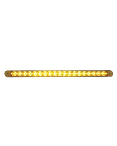 (CARD) 19 AMBER LED 12" REFLECTOR LIGHT BAR W/ CHROME PLASTIC BEZEL - AMBER LENS (CARD) 19 AMBER LED 12" REFLECTOR LIGHT BAR W/ CHROME PLASTIC BEZEL - AMBER LENS
