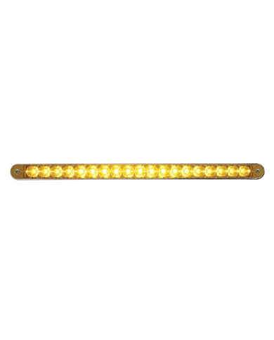 (CARD) 19 AMBER LED 12" REFLECTOR LIGHT BAR W/ CHROME PLASTIC BEZEL - AMBER LENS (CARD) 19 AMBER LED 12" REFLECTOR LIGHT BAR W/ CHROME PLASTIC BEZEL - AMBER LENS