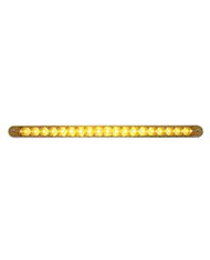 (CARD) 19 AMBER LED 12" REFLECTOR LIGHT BAR W/ CHROME PLASTIC BEZEL - AMBER LENS