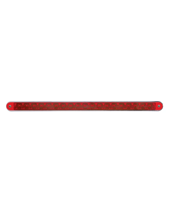 (CARD) 19 RED LED 12" REFLECTOR LIGHT BAR W/ CHROME PLASTIC BEZEL - RED LENS (CARD) 19 RED LED 12" REFLECTOR LIGHT BAR W/ CHROME PLASTIC BEZEL - RED LENS