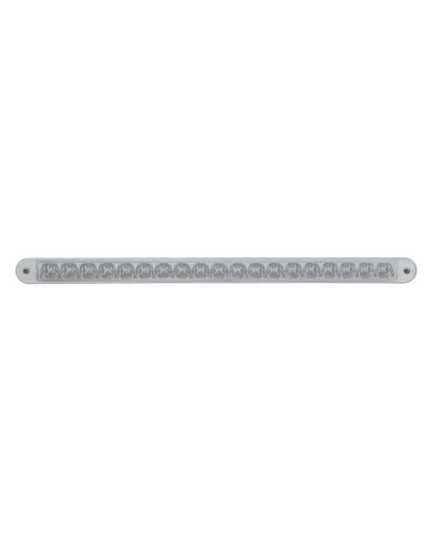 (CARD) 19 AMBER LED 12" REFLECTOR LIGHT BAR W/ CHROME PLASTIC BEZEL - CLEAR LENS (CARD) 19 AMBER LED 12" REFLECTOR LIGHT BAR W/ CHROME PLASTIC BEZEL - CLEAR LENS