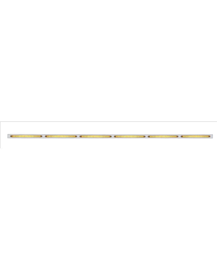 (BULK) STAINLESS STEEL 79 1/2" LIGHT BRACKET W/ SIX 19 AMBER LED 12" REFLECTOR LIGHT BAR - AMBER LENS