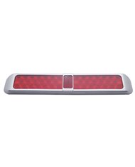 (BULK) 40 RED LED RECTANGULAR S/T/T LIGHT W/ CHROME PLASTIC FLUSH MOUNT BEZEL - RED LENS
