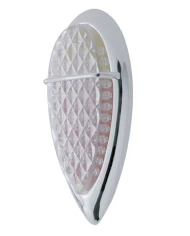 (CARD) 37 RED LED + 14 AMBER LED "DUO" AUXILITY/UTITILTY LT W/ CR. FLUSH MOUNT "BABY ZEPHYR" BEZEL - CLEAR LENS