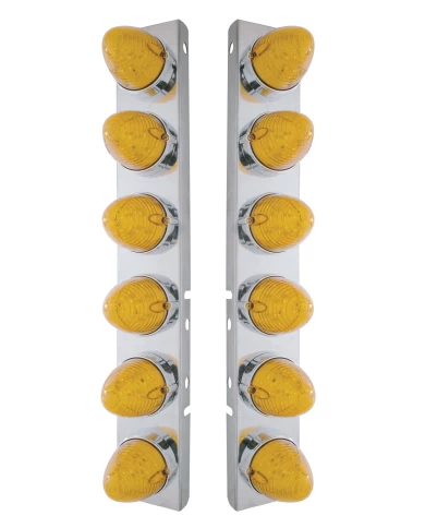 (BULK) S.S. PB AIR CLEANER KIT W/ TWELVE 19 AMBER LED BEEHIVE MARKER LIGHT - AMBER LENS (BULK) S.S. PB AIR CLEANER KIT W/ TWELVE 19 AMBER LED BEEHIVE MARKER LIGHT - AMBER LENS