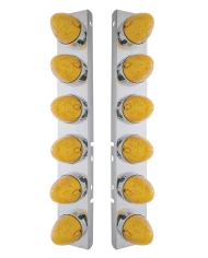 (BULK) S.S. PB AIR CLEANER KIT W/ TWELVE 19 AMBER LED BEEHIVE MARKER LIGHT - AMBER LENS