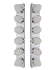 (BULK) S.S. PB AIR CLEANER KIT W/ TWELVE 19 AMBER LED BEEHIVE MARKER LIGHT - CLEAR LENS