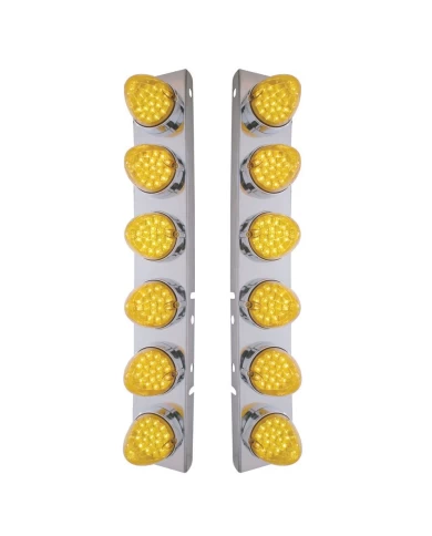(BULK) S.S. PB AIR CLEANER KIT W/ TWELVE 19 AMBER LED REFLECTOR MARKER LIGHT - AMBER LENS (BULK) S.S. PB AIR CLEANER KIT W/ TWELVE 19 AMBER LED REFLECTOR MARKER LIGHT - AMBER LENS