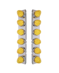 (BULK) S.S. PB AIR CLEANER KIT W/ TWELVE 19 AMBER LED REFLECTOR MARKER LIGHT - AMBER LENS