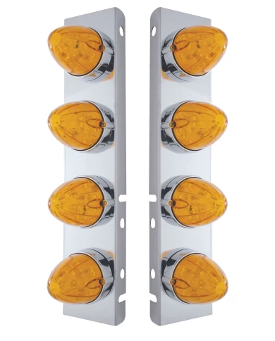 (BULK) S.S. PB AIR CLEANER KIT W/ EIGHT 19 AMBER LED WATERMELON MARKER LIGHT - AMBER LENS (BULK) S.S. PB AIR CLEANER KIT W/ EIGHT 19 AMBER LED WATERMELON MARKER LIGHT - AMBER LENS