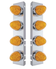 (BULK) S.S. PB AIR CLEANER KIT W/ EIGHT 19 AMBER LED WATERMELON MARKER LIGHT - AMBER LENS