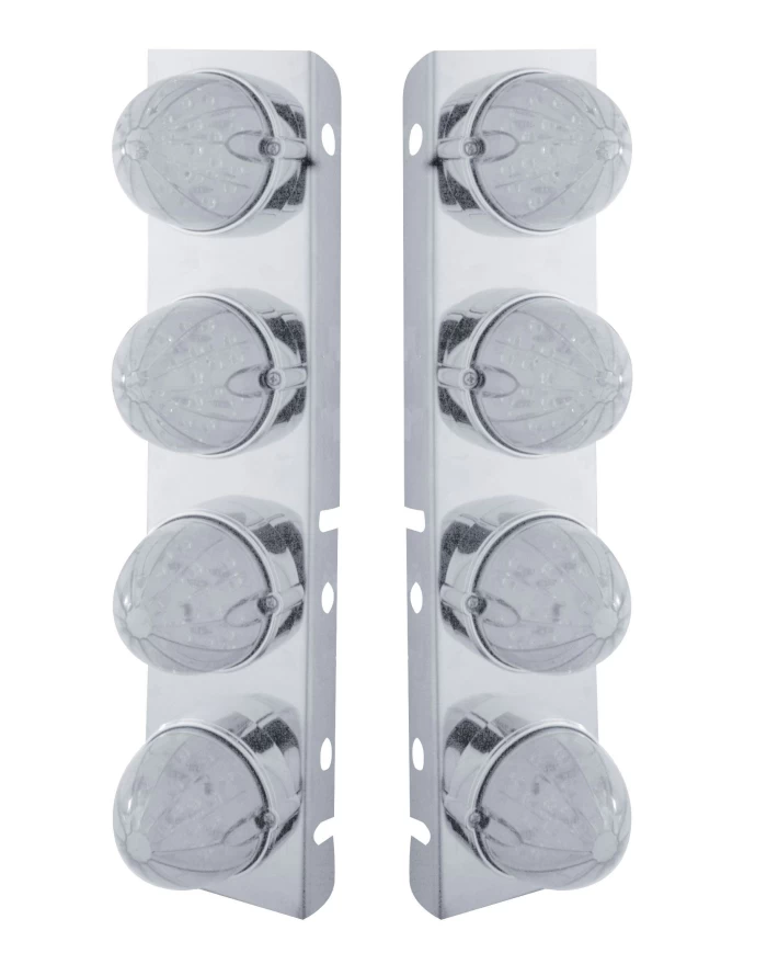 (BULK) S.S. PB AIR CLEANER KIT W/ EIGHT 19 AMBER LED WATERMELON MARKER LIGHT - CLEAR LENS