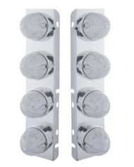 (BULK) S.S. PB AIR CLEANER KIT W/ EIGHT 19 AMBER LED WATERMELON MARKER LIGHT - CLEAR LENS