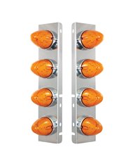 (BULK) S.S. PB AIR CLEANER KIT W/ EIGHT 19 AMBER LED BEEHIVE MARKER LIGHT - AMBER LENS