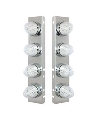 (BULK) S.S. PB AIR CLEANER KIT W/ EIGHT 19 AMBER LED BEEHIVE MARKER LIGHT - CLEAR LENS