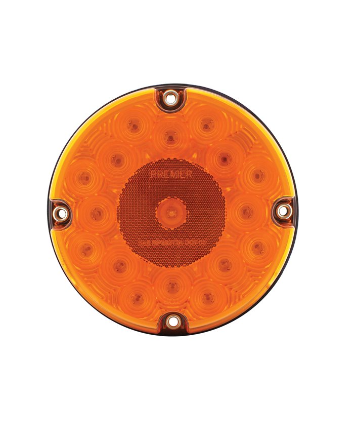 (BULK) 17 AMBER LED 7" ROUND P/T/C LIGHT - AMBER LENS