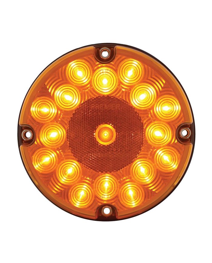 (BULK) 17 AMBER LED 7" ROUND P/T/C LIGHT - AMBER LENS