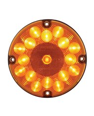 (BULK) 17 AMBER LED 7" ROUND P/T/C LIGHT - AMBER LENS