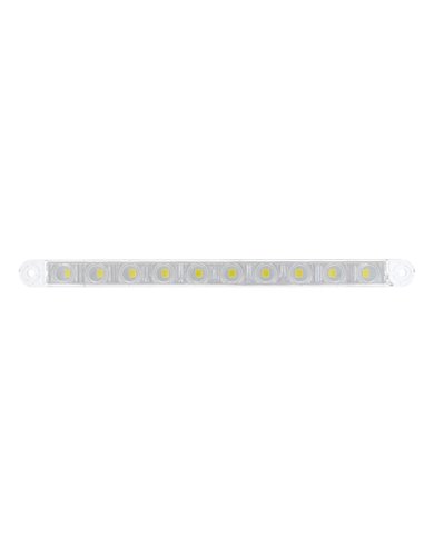 (CARD) 10 LED 9" AUXILIARY LIGHT BAR - WHITE LED/CLEAR LENS (CARD) 10 LED 9" AUXILIARY LIGHT BAR - WHITE LED/CLEAR LENS