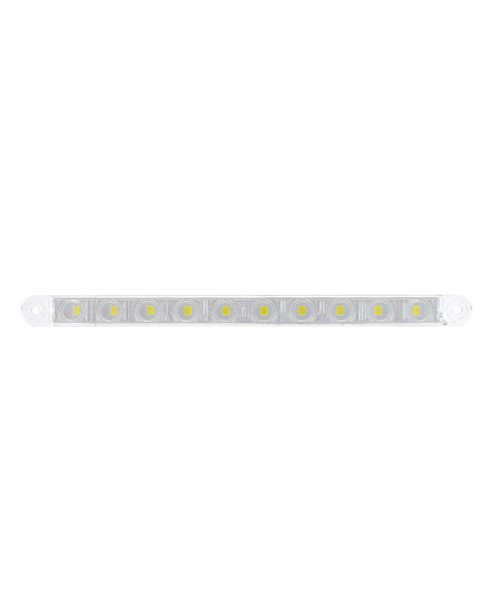 (CARD) 10 LED 9" AUXILIARY LIGHT BAR - WHITE LED/CLEAR LENS