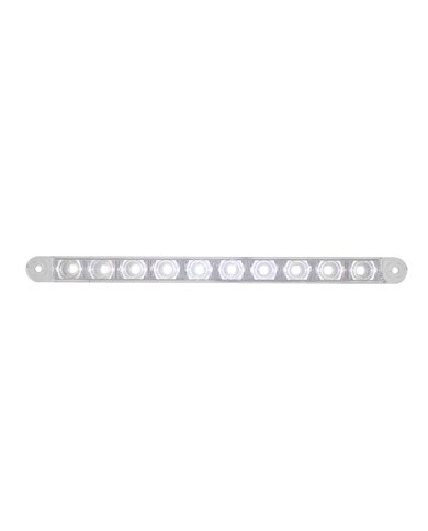 (CARD) 10 LED 9" AUXILIARY LIGHT BAR - WHITE LED/CLEAR LENS (CARD) 10 LED 9" AUXILIARY LIGHT BAR - WHITE LED/CLEAR LENS