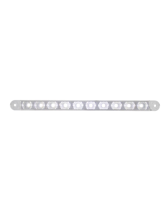 (CARD) 10 LED 9" AUXILIARY LIGHT BAR - WHITE LED/CLEAR LENS