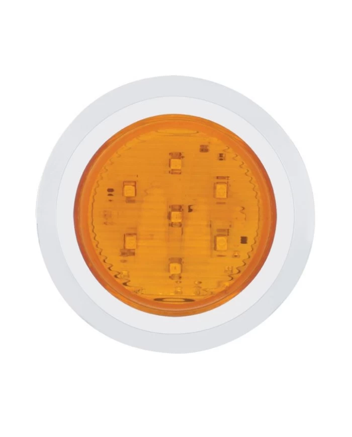 (CARD) 7 SMD LED 2" SLIM CLEARANCE/MARKER LIGHT WITH CHROME PLASTIC BEZEL - AMBER (CARD) 7 SMD LED 2" SLIM CLEARANCE/MARKER LIGHT WITH CHROME PLASTIC BEZEL - AMBER