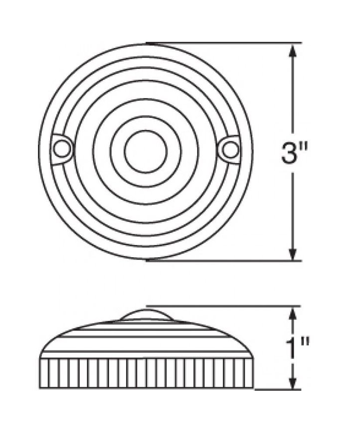 (CARD) 15 AMBER LED 3" SINGLE FACE LIGHT - AMBER LENS