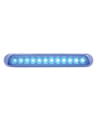 (CARD) CHROME PLASTIC 12 LED 6 1/4" STRIP LIGHT - BLUE LED