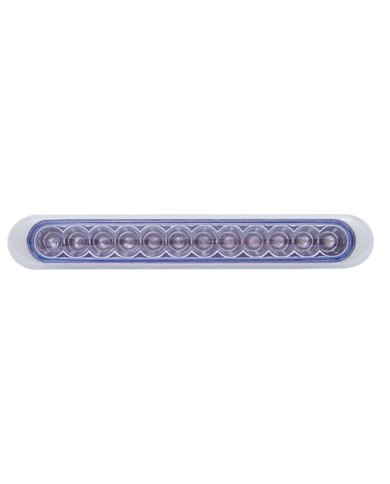 (CARD) CHROME PLASTIC 12 LED 6 1/4" STRIP LIGHT - WHITE LED (CARD) CHROME PLASTIC 12 LED 6 1/4" STRIP LIGHT - WHITE LED