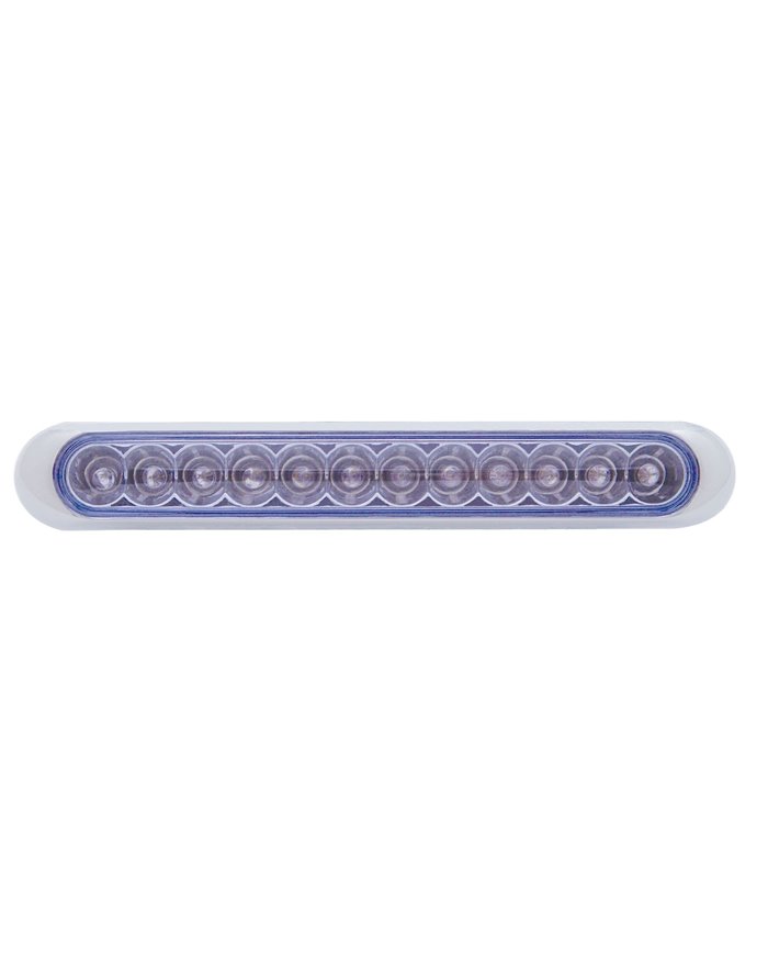 (CARD) CHROME PLASTIC 12 LED 6 1/4" STRIP LIGHT - WHITE LED