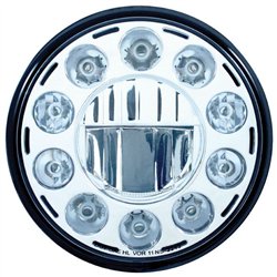 UP31355-ULTRALIT - 11 High Power LED 7" Crystal Headlight - Chrome