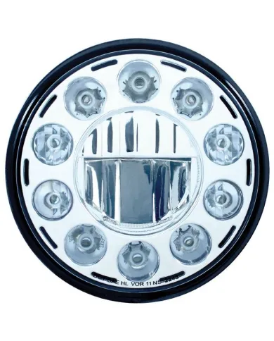 UP31355-ULTRALIT - 11 High Power LED 7" Crystal Headlight - Chrome
