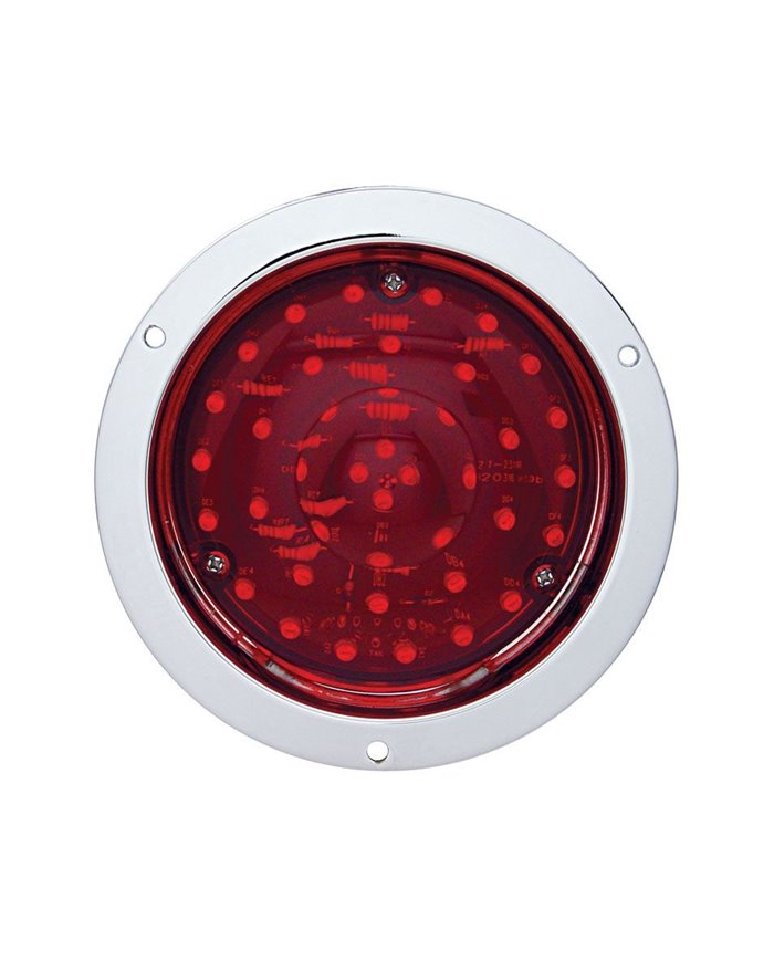 (CARD) CHROME 40 RED LED S/T/T DEEP DISH LIGHT - RED LENS (CARD) CHROME 40 RED LED S/T/T DEEP DISH LIGHT - RED LENS