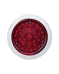 (CARD) CHROME 40 RED LED S/T/T DEEP DISH LIGHT - RED LENS (CARD) CHROME 40 RED LED S/T/T DEEP DISH LIGHT - RED LENS