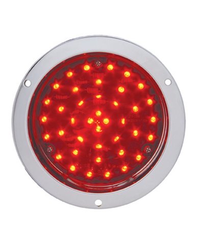 (CARD) CHROME 40 RED LED S/T/T DEEP DISH LIGHT - RED LENS (CARD) CHROME 40 RED LED S/T/T DEEP DISH LIGHT - RED LENS