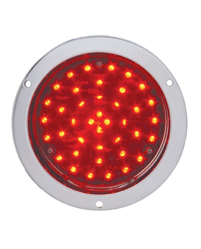(CARD) CHROME 40 RED LED S/T/T DEEP DISH LIGHT - RED LENS (CARD) CHROME 40 RED LED S/T/T DEEP DISH LIGHT - RED LENS