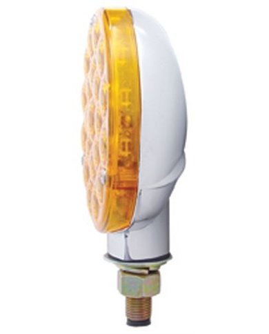 (CARD) CHROME SINGLE FACE 21 AMBER LED AUXILIARY SIGNAL LIGHT - AMBER BUBBLE LENS (CARD) CHROME SINGLE FACE 21 AMBER LED AUXILIARY SIGNAL LIGHT - AMBER BUBBLE LENS