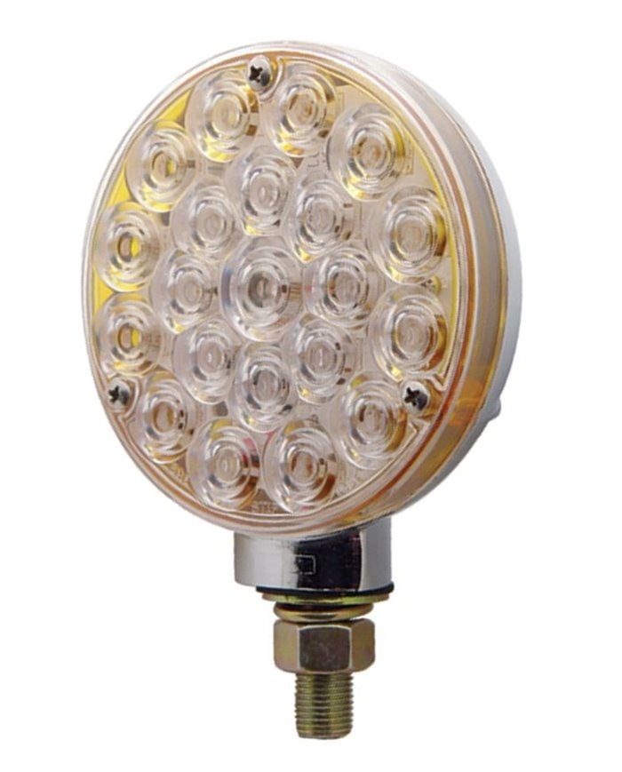 (CARD) 21 AMBER LED SINGLE FACE TURN SIGNAL LIGHT - CLEAR LENS