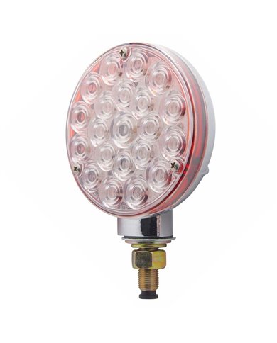 (CARD) 21 RED LED SINGLE FACE TURN SIGNAL LIGHT - CLEAR LENS (CARD) 21 RED LED SINGLE FACE TURN SIGNAL LIGHT - CLEAR LENS